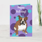  Engelse Bulldog Birthday Kaart (Voorkant)