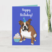  Engelse Bulldog Birthday Kaart (Voorkant)