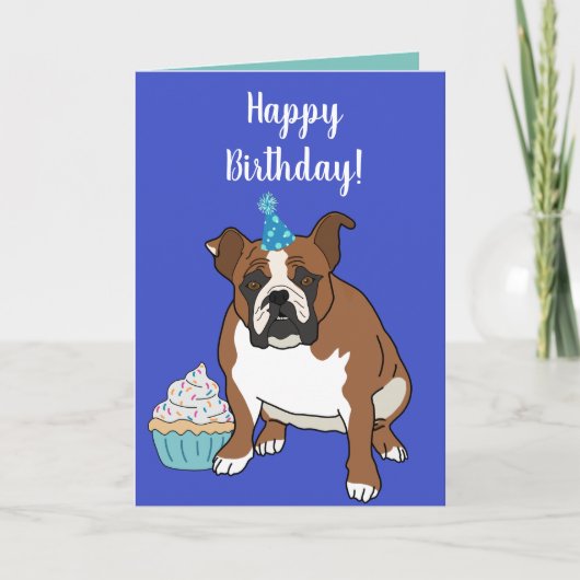  Engelse Bulldog Birthday Kaart (Voorkant)