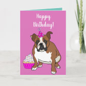  Engelse Bulldog Birthday Kaart (Voorkant)