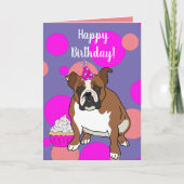 Engelse Bulldog Birthday Kaart (Voorkant)