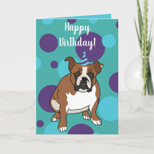 Engelse Bulldog Birthday Kaart