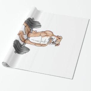 Engelse Bulldog Bodybuilder Gewichtheffen Barbell Cadeaupapier