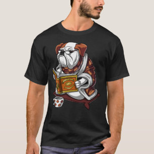 Engelse Bulldog Book Reading Dog Funny Pet T-shirt