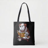 Engelse Bulldog Book Reading Dog Funny Pet Tote Bag (Voorkant)