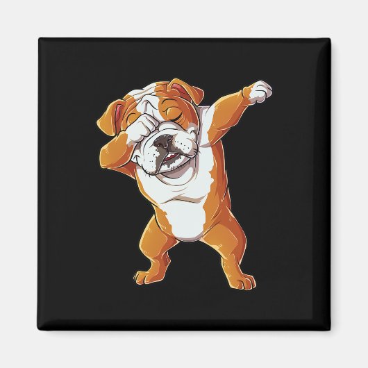 Engelse Bulldog Boys Dab Dance Puppy Lover Magneet (Voorkant)