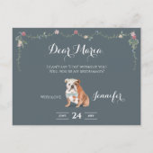 Engelse Bulldog Bridal Party be My Bridesmaid Uitnodiging Briefkaart (Achterkant)