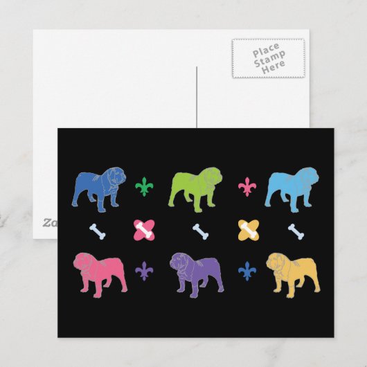 Engelse Bulldog Briefkaart (Voorkant / Achterkant)