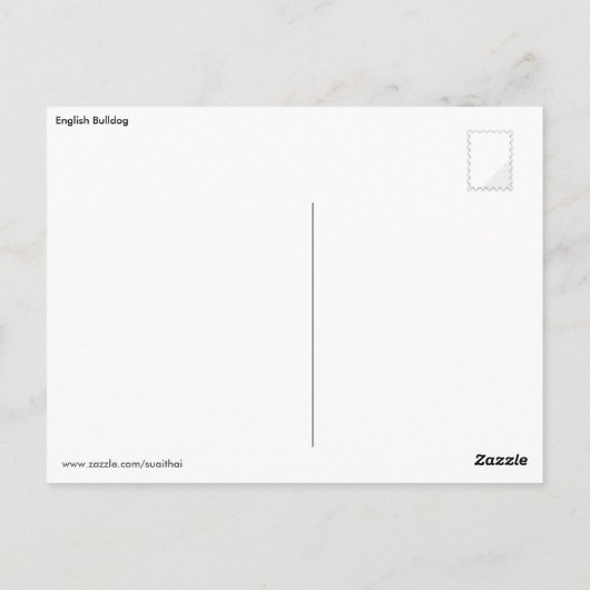 Engelse Bulldog Briefkaart (Achterkant)