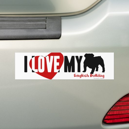 Engelse Bulldog Bumpersticker (Op auto)