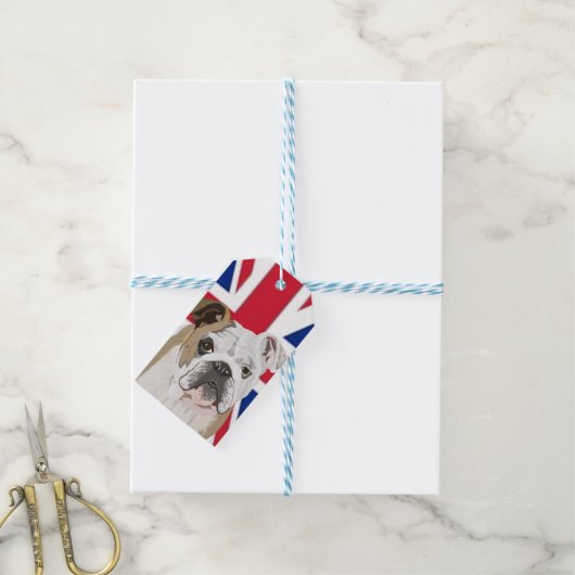 Engelse Bulldog Cadeaulabel (Met Touw)