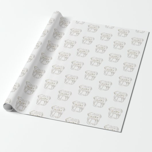 Engelse Bulldog Cadeaupapier (Uitgerold)