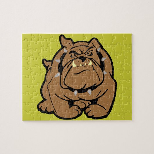 Engelse Bulldog Cartoon Legpuzzel (Horizontaal)