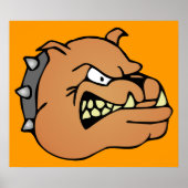 Engelse Bulldog Cartoon Poster (Voorkant)