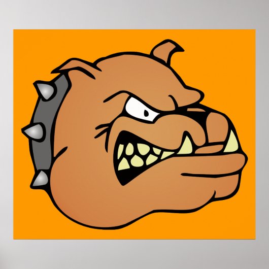 Engelse Bulldog Cartoon Poster (Voorkant)