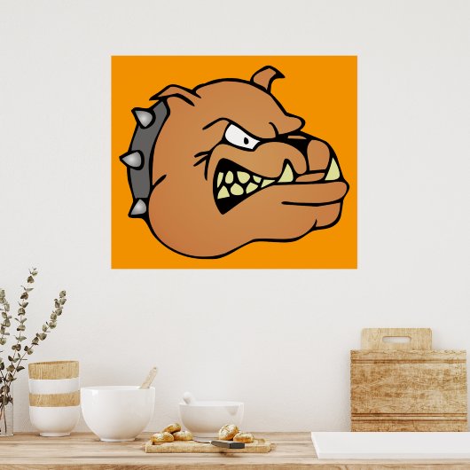 Engelse Bulldog Cartoon Poster (Keuken)