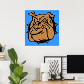 Engelse Bulldog Cartoon Poster (Thuiskantoor)