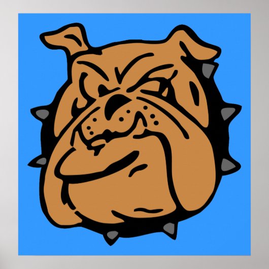 Engelse Bulldog Cartoon Poster (Voorkant)