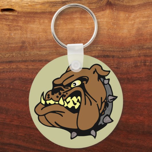 Engelse Bulldog Cartoon Sleutelhanger (Voorkant)