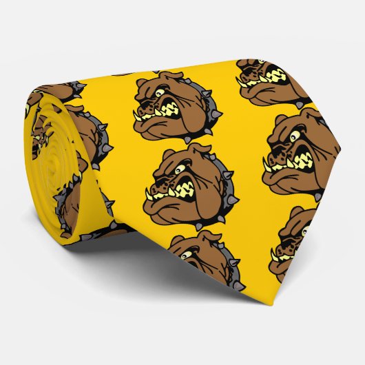 Engelse Bulldog Cartoon Stropdas (Opgerold)