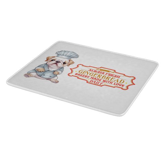 Engelse Bulldog Chef Baking Gingerbread Snijplank (Hoek)