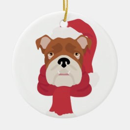 Engelse Bulldog Christmas Ornament