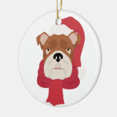 Engelse Bulldog Christmas Ornament (Links)