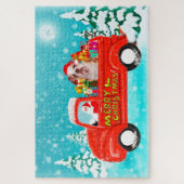 Engelse Bulldog Christmas Santa Delivery Truck Legpuzzel (Verticaal)