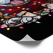 Engelse Bulldog Christmas Schattige Santa Pet voor Poster (Hoek)