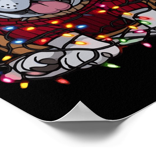 Engelse Bulldog Christmas Schattige Santa Pet voor Poster (Hoek)