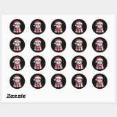 Engelse Bulldog Christmas Schattige Santa Pet voor Ronde Sticker (Vel)