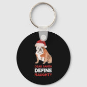 Engelse Bulldog Christmas Shirt Dear Santa Define Sleutelhanger (Voorkant)