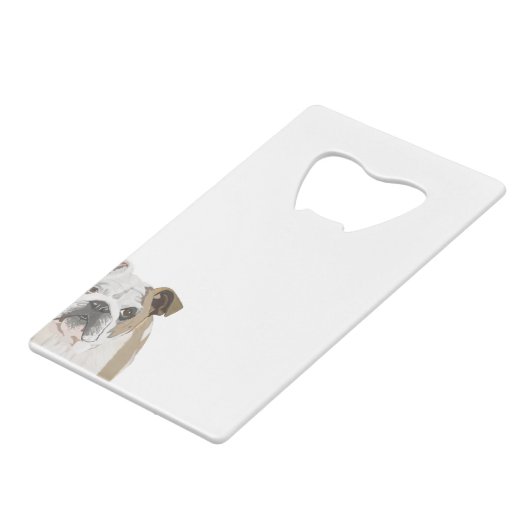 Engelse Bulldog Creditkaart Flessenopener (Achterkant Gekanteld)