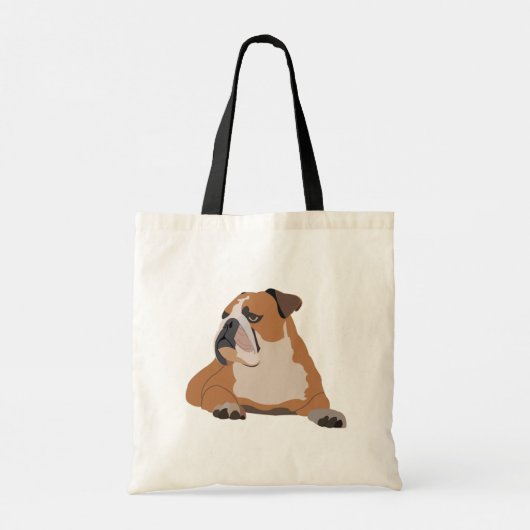 Engelse Bulldog Cute Dog Tote Bag (Achterkant)