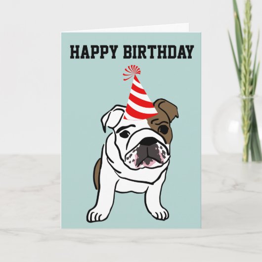 ENGELSE BULLDOG CUTE FUNNY BIRTHDAY KAART (Voorkant)