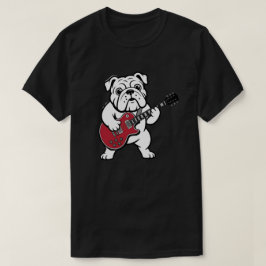 Engelse Bulldog die elektrische gitaar speelt T-shirt