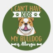 Engelse Bulldog Dog Apparel voor mannen en vrouwen Ronde Sticker (Voorkant)