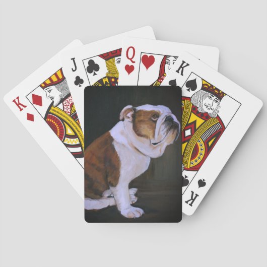 Engelse Bulldog Dog Art-speelkaarten Pokerkaarten (Achterkant)