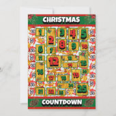 Engelse Bulldog Dog Counterdown met kerstreces Feestdagenkaart (Voorkant)
