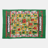 Engelse Bulldog Dog Counterdown met kerstreces Theedoek (Horizontaal)