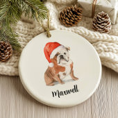 Engelse Bulldog Dog Kerstmis Keramisch Ornament