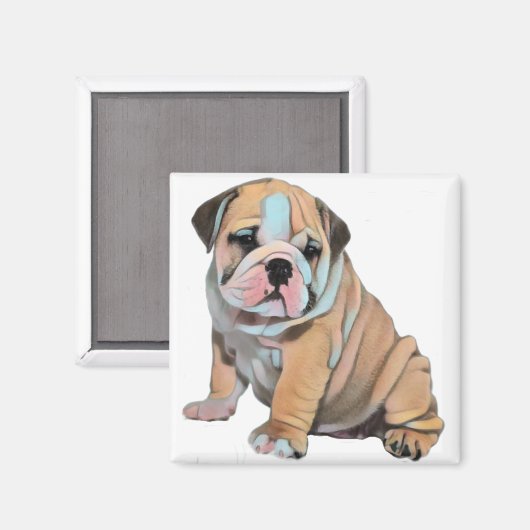 Engelse Bulldog Dog Magneet (Voorkant / Achterkant)