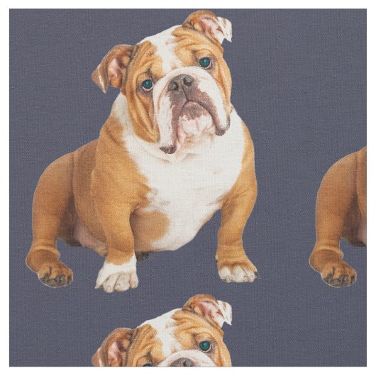 Engelse Bulldog Dog pet art pop Stof (Close Up)