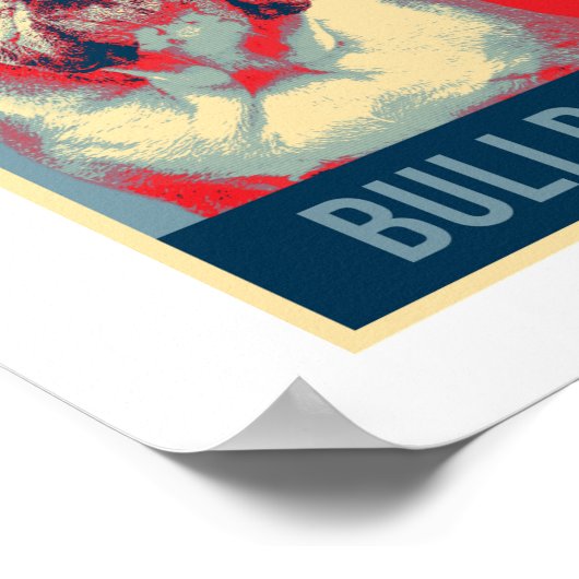 Engelse Bulldog Dog Portrait Pop Art Poster (Hoek)