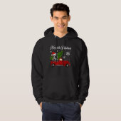 Engelse Bulldog Dog Riding Red Truck Dec Hoodie (Voorkant volledig)