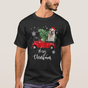 Engelse Bulldog Dog Riding Red Truck Dec T-shirt