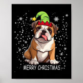 Engelse Bulldog Dog Tree Kersttrui Xmas Do Poster (Voorkant)