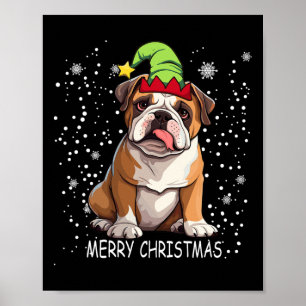 Engelse Bulldog Dog Tree Kersttrui Xmas Do Poster