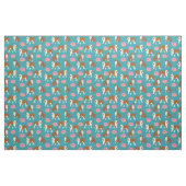 Engelse Bulldog donuts turquoise Stof (Fat Quarter)