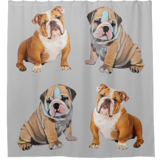 Engelse Bulldog Douchegordijn (Voorkant)